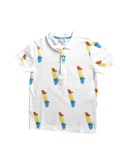 A White Short Sleeve Polos from Paul Smith in size 8Y for boy. (Front View)