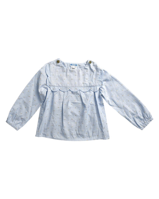 A Blue Long Sleeve Tops from Jacadi in size 6T for girl. (Front View)