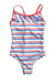 A White Swimsuits from Little English in size 5T for girl. (Front View)
