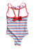 A White Swimsuits from Little English in size 5T for girl. (Back View)