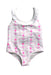 A Blue Swimsuits from Jacadi in size 6-12M for girl. (Front View)