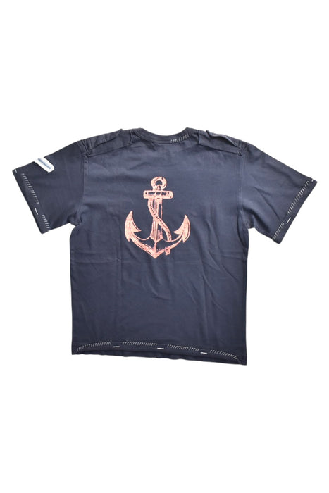 A Navy Short Sleeve T Shirts from IKKS in size 8Y for boy. (Back View)