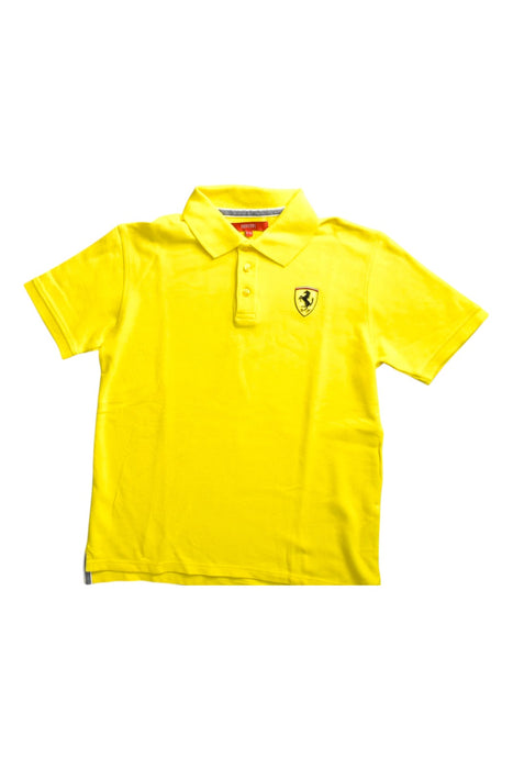 A Yellow Short Sleeve Polos from Ferrari in size 9Y for boy. (Front View)