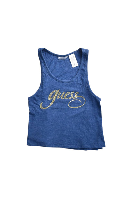 A Blue Sleeveless Tops from Guess in size 10Y for girl. (Front View)