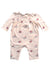 A Pink Long Sleeve Rompers from Janie & Jack in size 0-3M for girl. (Back View)
