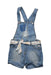 A Blue Overall Shorts from 7 For All Mankind in size 3T for girl. (Front View)