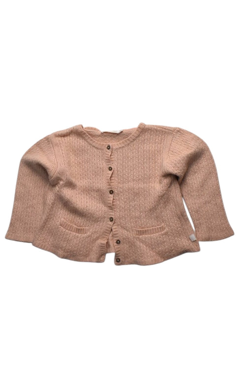 A Peach Cardigans from Les Enfantines in size 18-24M for girl. (Front View)