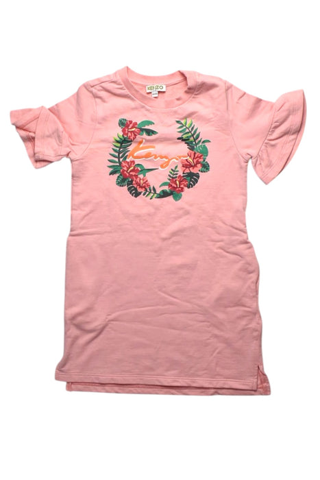 A Pink Short Sleeve Dresses from Kenzo in size 4T for girl. (Front View)