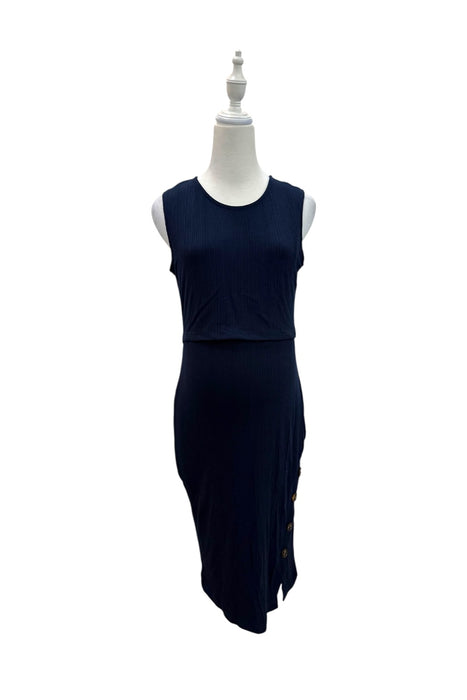 A Navy Sleeveless Dresses from Jump Eat Cry in size Maternity-S for maternity. (Back View)