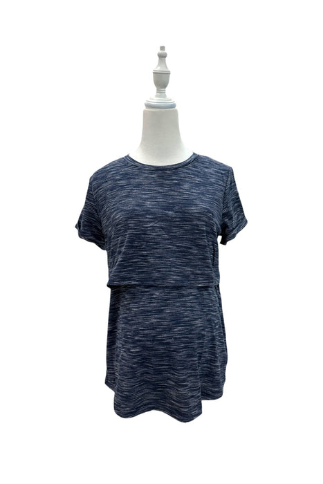 A Blue Short Sleeve Tops from Mothercot in size Maternity-S for maternity. (Back View)