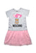 A Grey Short Sleeve Dresses from Moschino in size 10Y for girl. (Front View)