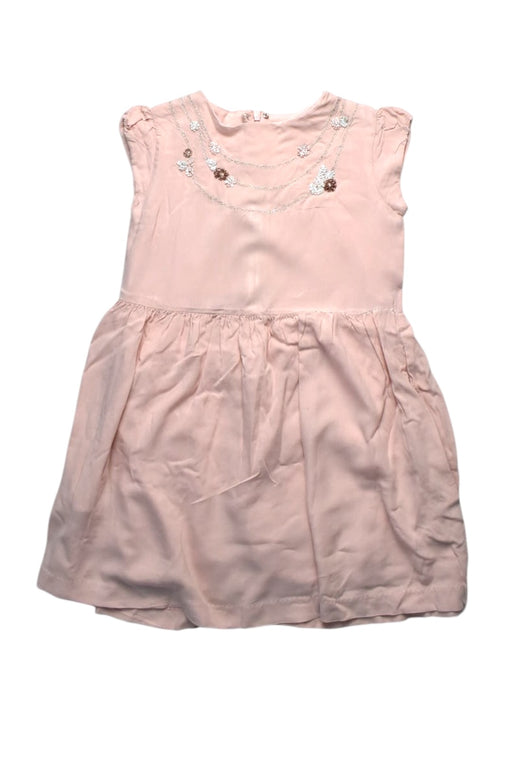 A Pink Sleeveless Dresses from Chateau de Sable in size 6T for girl. (Front View)