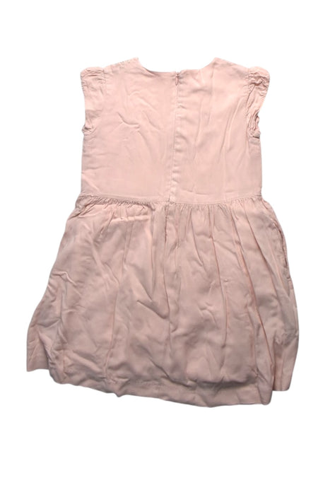 A Pink Sleeveless Dresses from Chateau de Sable in size 6T for girl. (Back View)