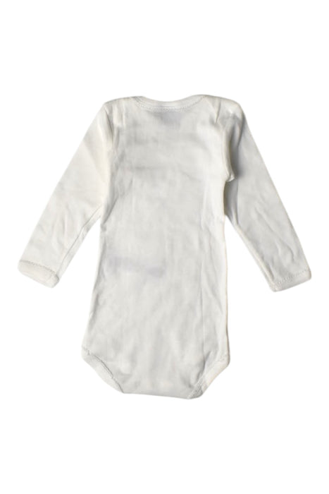 A White Long Sleeve Bodysuits from Petit Bateau in size 6-12M for girl. (Back View)