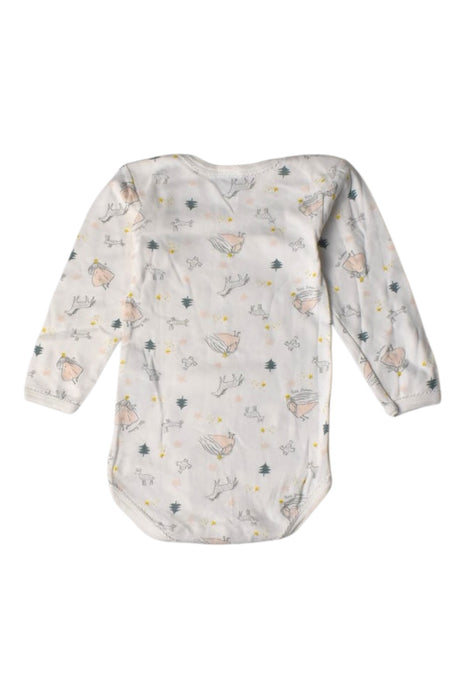 A White Long Sleeve Bodysuits from Petit Bateau in size 18-24M for girl. (Back View)