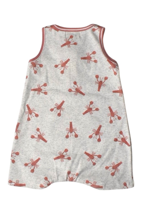 A Grey Sleeveless Rompers from Albetta in size 3-6M for girl. (Back View)