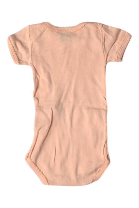 A Peach Short Sleeve Bodysuits from Petit Bateau in size 0-3M for girl. (Back View)