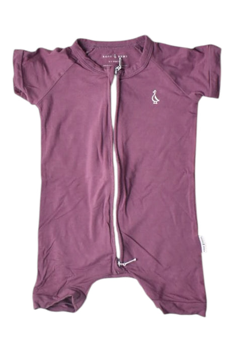 A Purple Short Sleeve Rompers from Raph and Remy in size 3-6M for girl. (Front View)