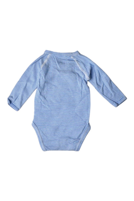 A Blue Long Sleeve Bodysuits from Petit Bateau in size 0-3M for boy. (Back View)