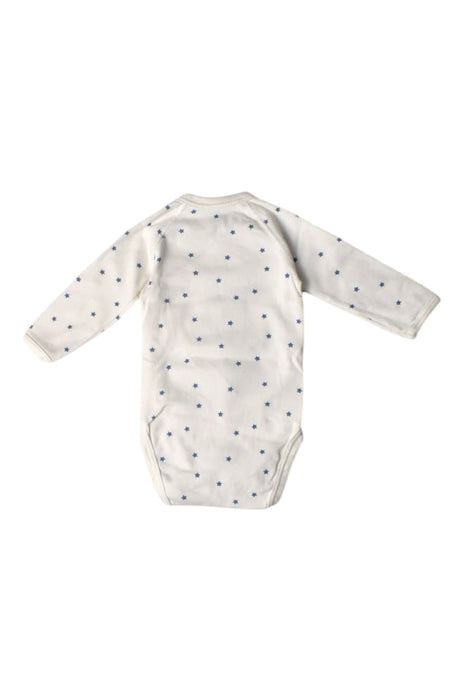 A White Long Sleeve Bodysuits from Petit Bateau in size 0-3M for boy. (Back View)