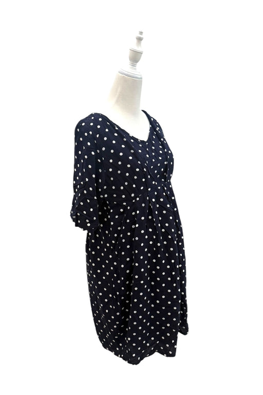 A Navy Short Sleeve Dresses from Jojo Maman Bébé in size Maternity-S for maternity. (Front View)