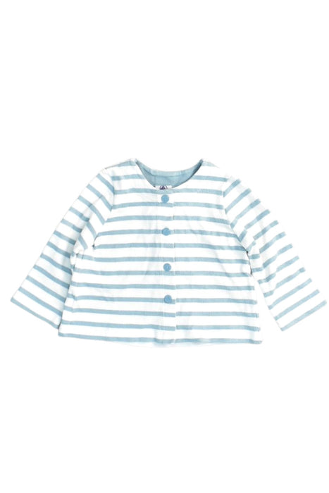 A White Cardigans from Petit Bateau in size 6-12M for girl. (Front View)