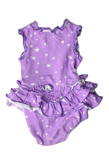 A Purple Sleeveless Rompers from Oeteo in size 6-12M for girl. (Back View)