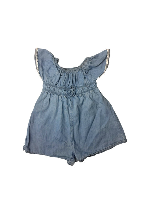 A Blue Sleeveless Rompers from Mayoral in size 6-12M for girl. (Front View)