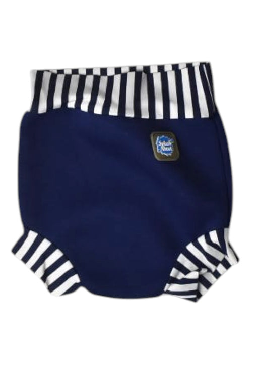 A Navy Swim Diapers from Splash About in size 6-12M for boy. (Front View)