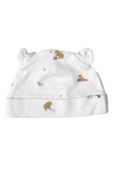 A White Winter Hats from The Little White Company in size 3-6M for neutral. (Back View)