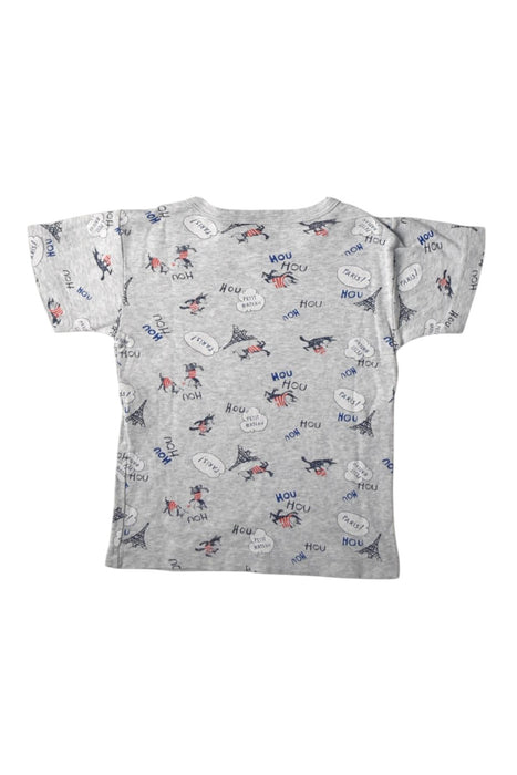 A Grey Short Sleeve T Shirts from Petit Bateau in size 3T for boy. (Back View)