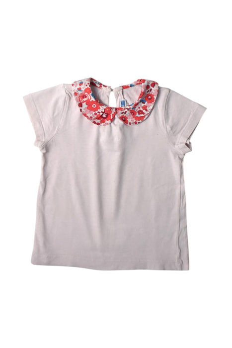 A White Short Sleeve Tops from Jacadi in size 4T for girl. (Front View)