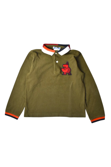 A Green Long Sleeve Polos from Jacadi in size 4T for girl. (Front View)