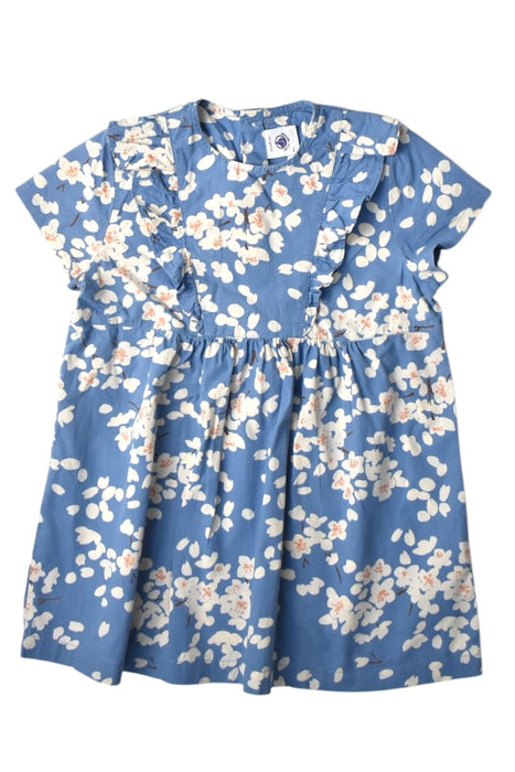 A Blue Short Sleeve Dresses from Petit Bateau in size 2T for girl. (Front View)