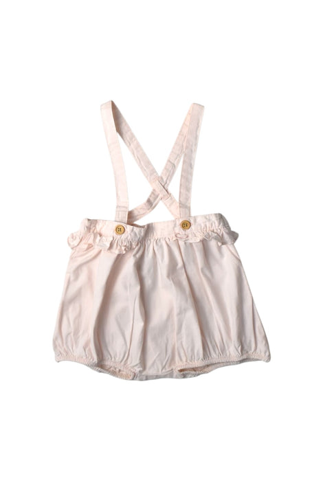 A Ivory Overall Shorts from Cyrillus in size 2T for girl. (Front View)