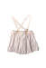 A Ivory Overall Shorts from Cyrillus in size 2T for girl. (Back View)