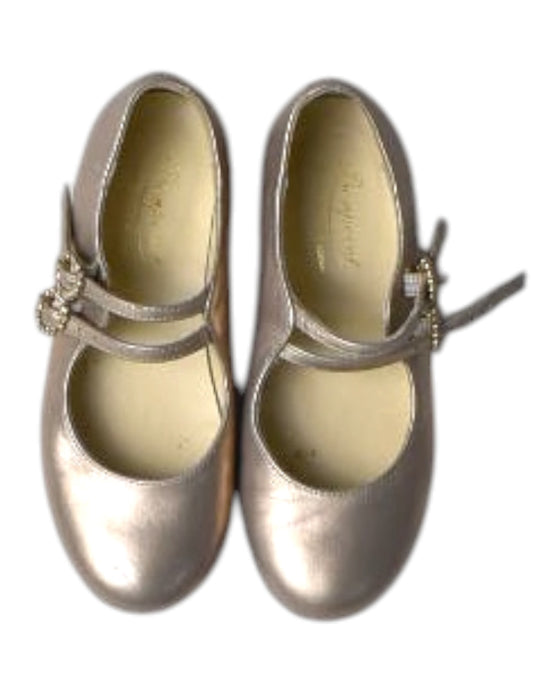 A Silver Dress Shoes from Bonpoint in size 3T for girl. (Back View)