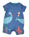 A Blue Short Sleeve Rompers from Mothercare in size 3-6M for boy. (Front View)