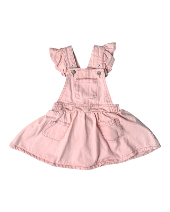 A Pink Overall Dresses from Fox & Finch in size 6-12M for girl. (Front View)