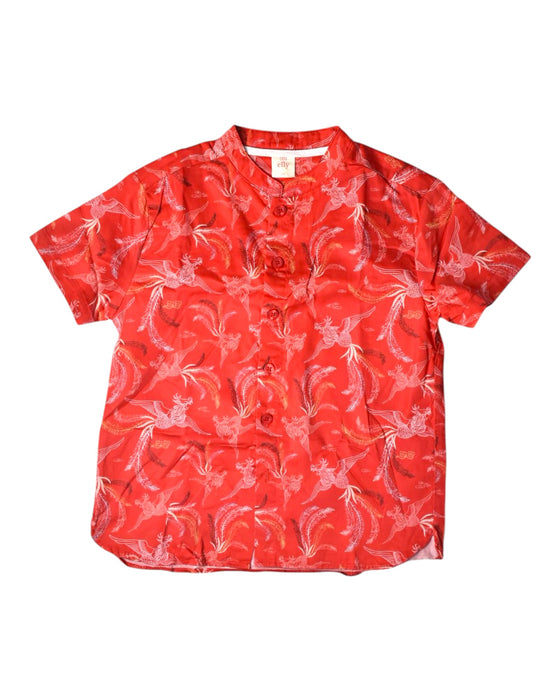 A Red Short Sleeve Shirts from Elly in size 6T for boy. (Front View)