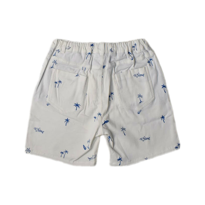 A White Shorts from Le Petit Society in size 8Y for boy. (Back View)