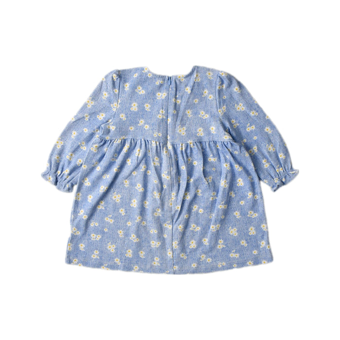 A Blue Long Sleeve Dresses from Les Enphants in size 2T for girl. (Back View)