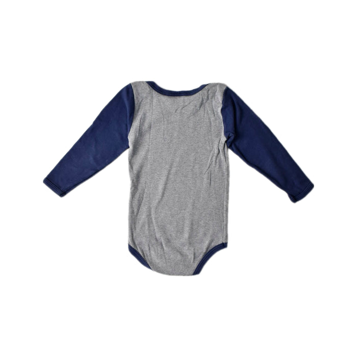 A Grey Long Sleeve Bodysuits from Petit Bateau in size 12-18M for boy. (Back View)