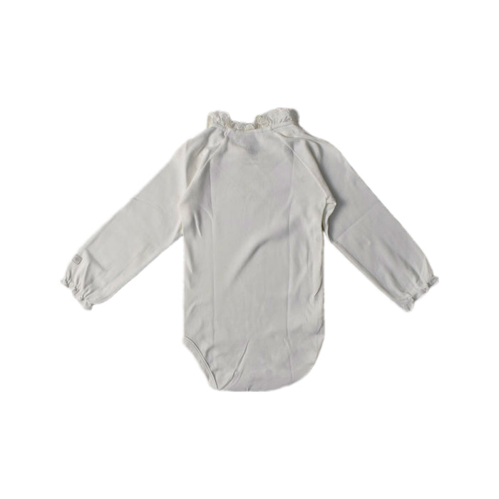 A White Long Sleeve Bodysuits from Petit Bateau in size 12-18M for girl. (Back View)