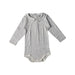 A Grey Long Sleeve Bodysuits from Petit Bateau in size 12-18M for girl. (Front View)