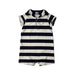 A Navy Short Sleeve Rompers from Petit Bateau in size 12-18M for neutral. (Front View)