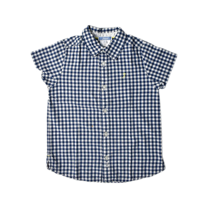 A Blue Short Sleeve Shirts from Jacadi in size 4T for boy. (Front View)