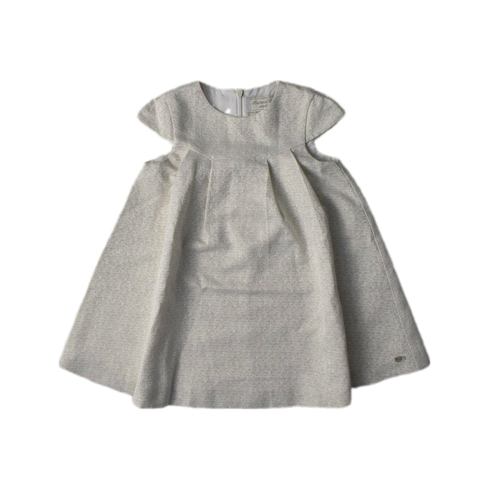 A Ivory Short Sleeve Dresses from Tartine et Chocolat in size 3T for girl. (Front View)