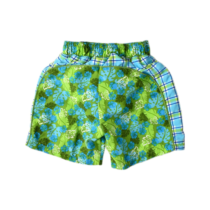 A Green Swim Shorts from i play in size 6-12M for boy. (Back View)
