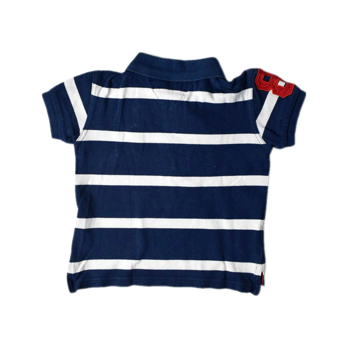 A Navy Short Sleeve Polos from Thomas Brown in size 2T for boy. (Back View)